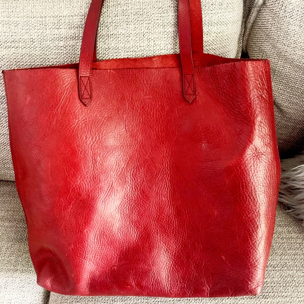 Madewell never full bag in dark red / burgundy